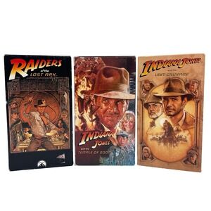 Indiana Jones VHS Trilogy Set Raiders Temple Doom Last Crusade Vintage 80s
